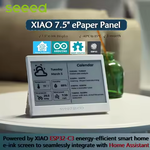 XIAO 7.5" ePaper Panel, 800×480 epaper screen e-Ink display, ESP32 Home Assistant 2000mAh 3.7V recha