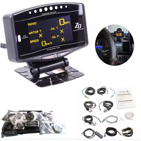 Universal Advance ZD 10 in1 De style link Auto Gauge DF09703 Sports Package Digital Tachometer Full 