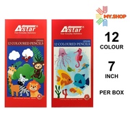 Astar Coloured Pencil 12 Colours 7" Long CP3103