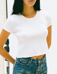 RYA Remi Pointelle T-Shirt เสื้อยืดผ้าทอ นิต พอดีตัว babytee