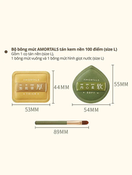 Bộ Mút Trang Điểm AMORTALS 100Đ Chính Hãng Sử Dụng Ướt Khô Đa Năng Kèm Cọ Và Hộp Đựng