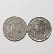 [ RM2.90 for 2 pcs  ] 50 SEN 1973 & 1987 / MALAYSIA PARLIAMENT HOUSE