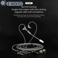 YANXING สายอัพเกรดหูฟัง2 in 1 MMCX สายหูฟังสำหรับเล่นเกม2Pin สายเปลี่ยนอินเตอร์เฟซ Type-C 3.5 4.4มม.