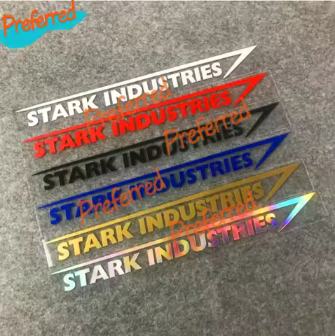 2x Stark Industries Car Sport Racing Body Stripes Car Sticker Decal for Your All Cars Motorcycle Hel