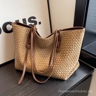 Retro Woven Tote Bag Large Capacity & Stylish Korean Underarm Bag