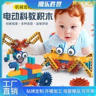 科教電動齒輪積木兒童大顆粒拼裝思維訓練3歲益智幼兒園拼搭玩具
