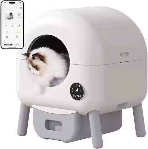 Self-Cleaning Litter Box, Automatic Litter Box 76L+13L, Extra Large Litter Box Robot with APP Contro