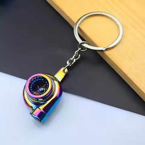 Creative Car Parts Model Turbo Metal Keychain, Mini Turbo Keychain, Car Lovers Gift