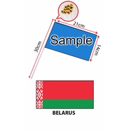 Belarus Hand Flag With Stick (14x21cm)/ Bendera Tangan Dunia Belarus (14x21cm)