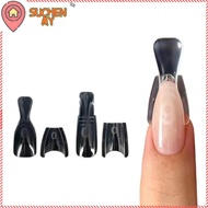 SUCHENMY 60/240/300 Pcs Coffin Nail Forms, Acrylic 15 Size Oval Dual Nail Forms,  Oval No Paper Form