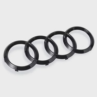 Audi | 4-Ring logo ABS Silver/Black Car Hood Front Bonnet Grill Rear Trunk Emblem Badge Sticker For