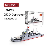✨052D Destroyer Building Blocks 376 Pcs WANGE Ship Bricks Toy Set