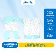 Anakku Newborn Baby Girl Clothing Cotton Suit Set Baju Bayi Perempuan [0-18 Months]
