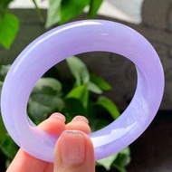 I Burmese Natural Jadeite Violet Bracelet Lucky Ice Waxy Style Fresh Purple Bracelet Noble Gift 4/9A