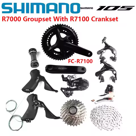 SHIMANO 105 R7000 11 Speed Grouspet R7000 Rear Front Derailleur Cassette HG601 Chain With R7100 Cran