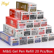 M&G 20Pcs Gel Pen Universal Refill Black Full Needle 0.5mm / 0.35 / 0.38mm Student Stationery Office
