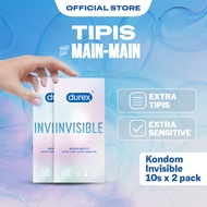 Durex Invisible Kondom Super Tipis Kondom Aman Pria 10s (2 pcs) - Condom with Lubricant
