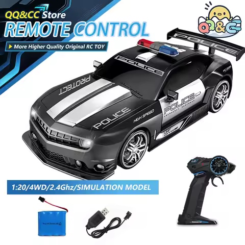 1/20 Scale 4 Channels Rc Car Remote Control Racing Speed Drift Cars Police Chasing Vehicle Need for 