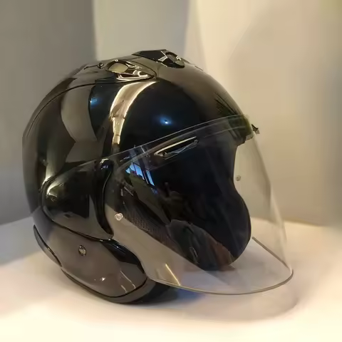 3/4 Open Face Helmet VZ-RAM Motorcycle Helmet Bright Black Summer Jet Scooter Motobike Half Helmets 