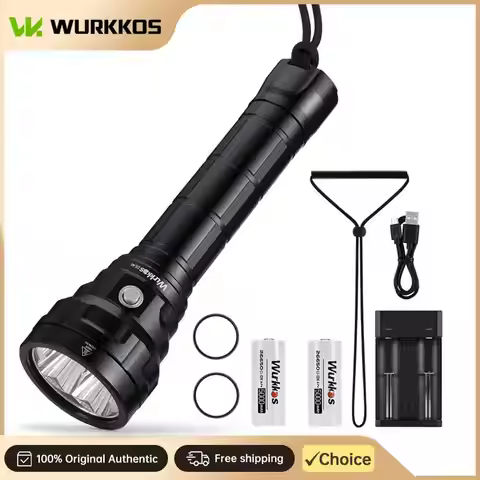 Wurkkos DL40 Diving Flashlight 5000 LM Adjustable Beam Long Range Waterproof Night Lighting Professi