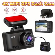 4K Car DVR Dash Cam Built-in WiFi GPS Navigation Night Vision Video Dashboard Mirror Monitor Parking