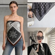 70x70 Cm. Used To The Beach Or In The Forest. Women's Square Scarf Satin Style Can Be Worn In Many W