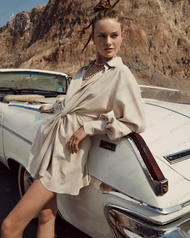 Canitt Elegant V-neck Slimming Shirt Dress Summer New Style ชุดเดรสคอวีหรูหรา ชุดทำงานผู้หญิง ชุดทำง