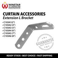 SUPER DOSO Aluminium Langsir Rod Aksesori - Extension L Bracket