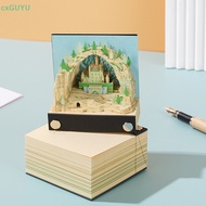 [cxGUYU] Desk Calendar,2024 Calendar Memo Pad,Creative Desk Calendar DIY Notes Notepad,3D Art Calendar Paper Carving Gift House Sculpture  PRTA