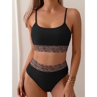 High Waisted Bikini Two Pieces Bikini Set Black Women Swimsuit Brazilian Biquini Sexy Female Swimwea