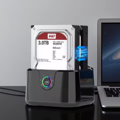 GODO HDD Docking Station SATA to USB 3.0 Adapter for 2.5 3.5 SSD Disk Case HDD Box Dock Hard Drive E