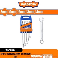 WADFOW WSP1205 5Pcs Combination Spanner Set Size: 8-14mm 8mm, 10mm, 12mm, 13mm, 14mm