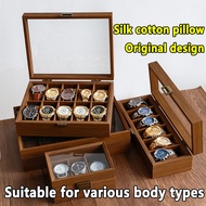 Wood Watch Storage Box Dust Proof Glass Cover Watch Box Organizer Watch Jewelry Box 3/6/12 Slot