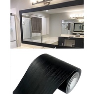 10M Black Wood Grain Removable PVC Waterproof Border Wall Decor Removable Self Adhesive Kitchen Bath