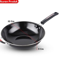 Anti Full TEFLON Face Thickness Fire Resistance 32cm Frying Pan Wok Pan Frying Pan 6KJ Enamel Frying Pan