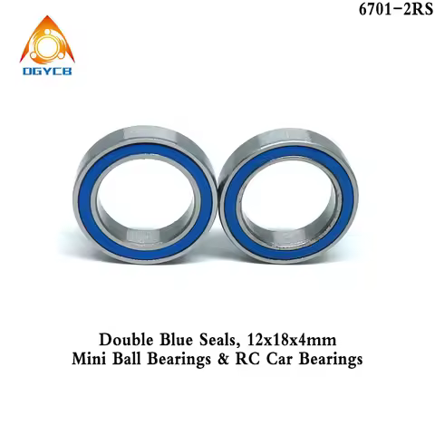 10pc 6701 2RS 12x18x4 Miniature Thin Section Bearings 6701RS ABEC3 12*18*4 Blue Seals Model Bearings