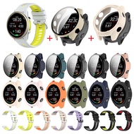 For Garmin Forerunner 970 Sport Strap Run Silicone Band PC HD Glass Protective Cover Hard Shell TPU 