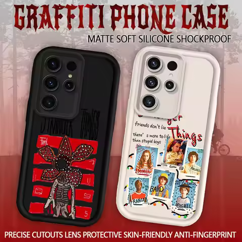 S-Stranger T-Things Characters Polaroid Case For Samsung Galaxy S26 S25 Edge S24 S23 Ultra S22 Plus 