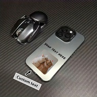 1pc IMD Laser Customizable Soft-Hard Combo Black TPU+PC Phone Case With Cat Pattern, Shockproof Comp