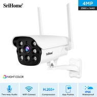 2K IP Camera (4MP) SriHome SH043 Wifi CCTV Build-in Speaker Mic Color Night Mode IP66 Waterproof