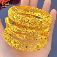 ANIID New Indian 24K Gold Plated Luxury Bracelets For Women African Designer Bangles Arabic Jeweller