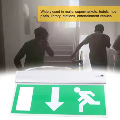 110-240V Commercial LED Emergency Sign Lamp Green Bulb Safety Security Light Exit Sign Acrylic Evacu