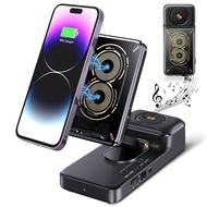 Gifts for Men Women, Bluetooth Speaker with Wireless Charging Phone Stand, HD Surround Sound Speaker