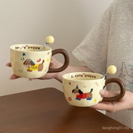 Cute Dachshund Dog Ceramic Mug High-value Water Cup Birthday Gift for Friends Sisters Meaningful Gif