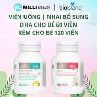 Bio Island DHA for Kids 60 caps | ZINC for Kids 120 tablets - DHA Supplement Pills for Children 60 t