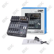 OKMUSIC มิกเซอร์เสียง Audio Mixer DJ 4/6/8 ช่อง พร้อม Bluetooth USB DSP เอฟเฟกต์ 99 แบบ ใช้งานง่าย ส