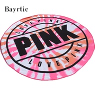 Beach Towel Round Euro-American Style Swimming Beach Mat Pink VS