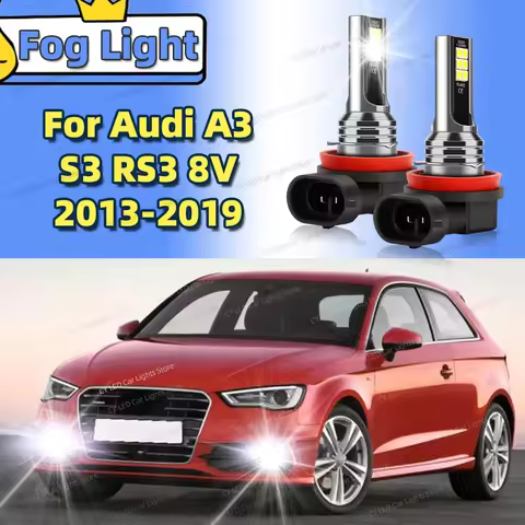 2pcs LED Front Fog Lamp Car Light Blub For Audi A3 S3 RS3 8V 2013 2014 2015 2016 2017 2018 2019 6000