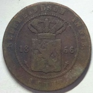Uang Koin Kuno 1 Cent Nederlandsch Indie Tahun 1856 ( g )