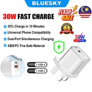 30W Dual Port Fast Charger Universal Voltage Travel Charger for Apple & Android